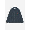 CARHARTT DREWE CHORE COAT 100% COTTON HEART C PINSTRIPE INK/NATUR RINSED